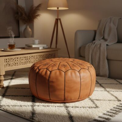 Handmade pouf from Morocco by Atlas Nomad